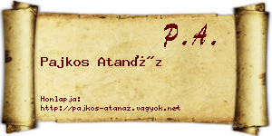 Pajkos Atanáz névjegykártya
